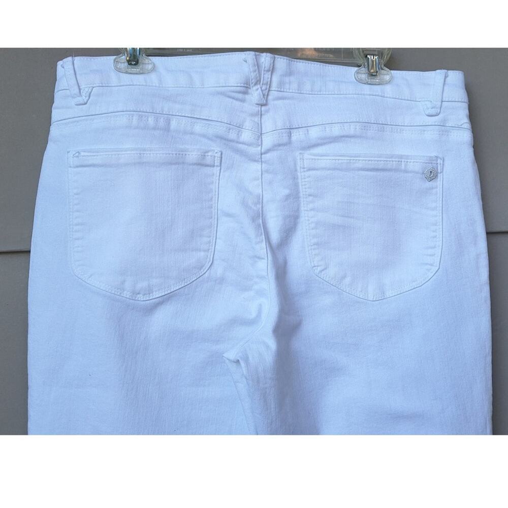 Democracy Ab Solution Kick Flare Capri Crop White Jeans Tummy Control Size 16 - Picture 7 of 10